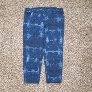 Ralph Lauren Plus Size Tie Die Ankle Jeans 16W